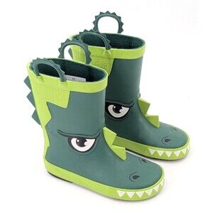 Member's Mark Kids Crocodile Dino Green Rain Boots Rubber Boots Size 9/10